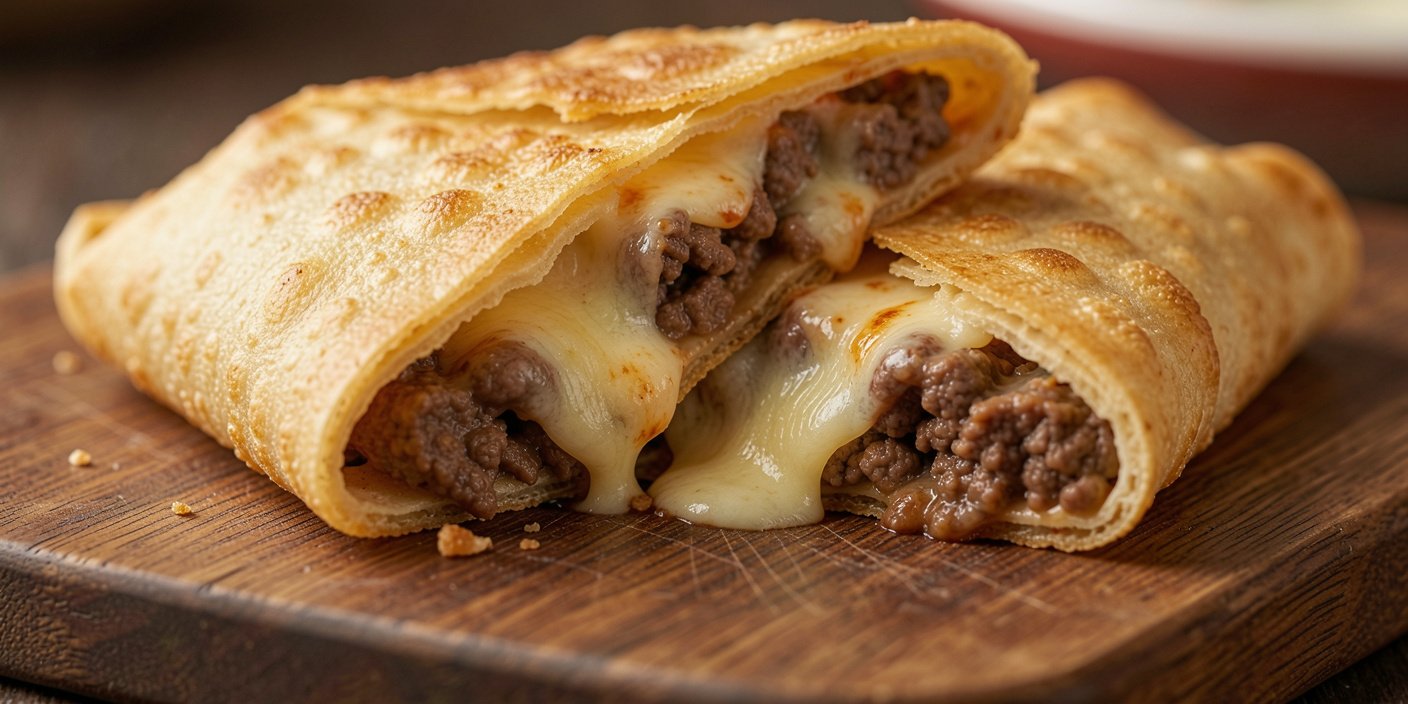 Crispy Ground Beef & Cheese Tortilla Wrap